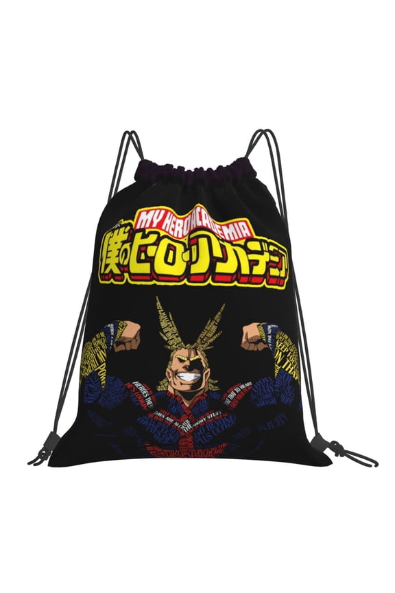 My Hero Academia All Might Drawstring Backpack Sport Gym Bag For Yoga Swimming Gymsack Sport Strap Pack Bag