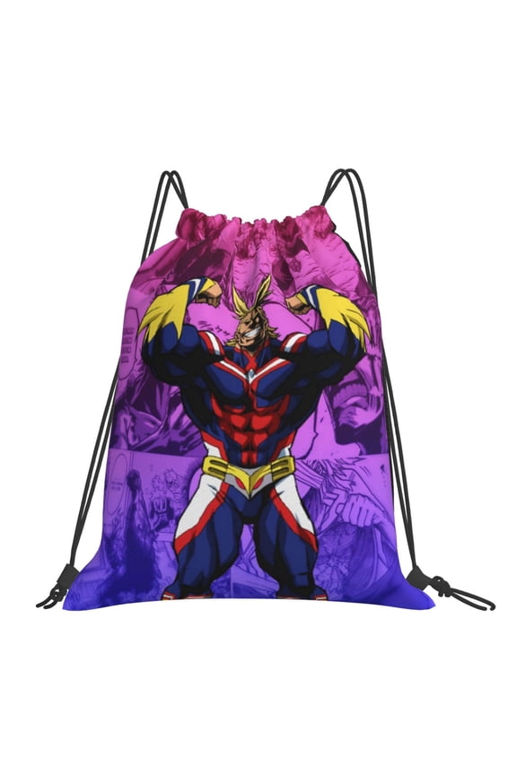 My Hero Academia All Might Drawstring Backpack Sport Gym Bag For Yoga Swimming Gymsack Sport Strap Pack Bag