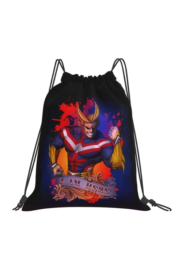 My Hero Academia All Might Drawstring Backpack Sport Gym Bag For Yoga Swimming Gymsack Sport Strap Pack Bag