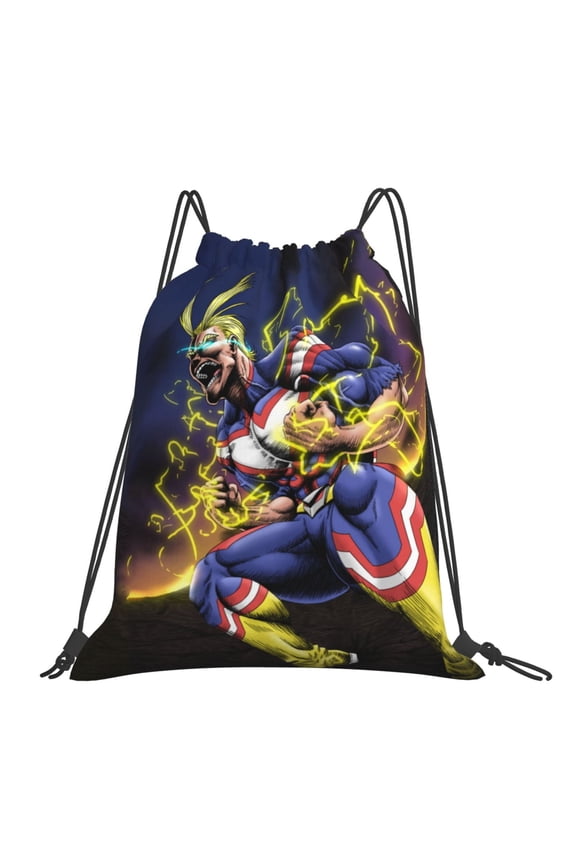 My Hero Academia All Might Drawstring Backpack Sport Gym Bag For Yoga Swimming Gymsack Sport Strap Pack Bag