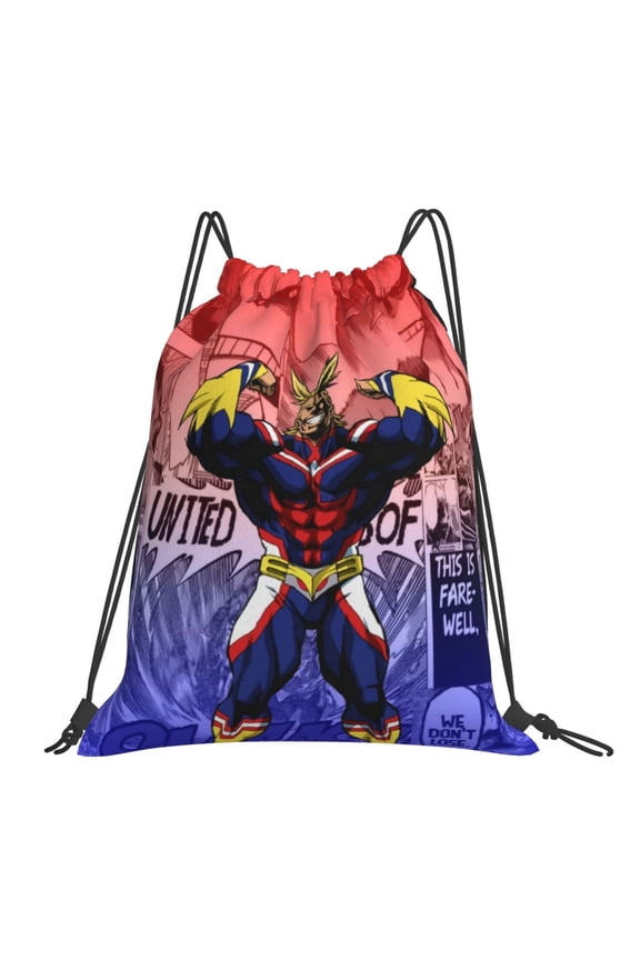 My Hero Academia All Might Drawstring Backpack Sport Gym Bag For Yoga Swimming Gymsack Sport Strap Pack Bag
