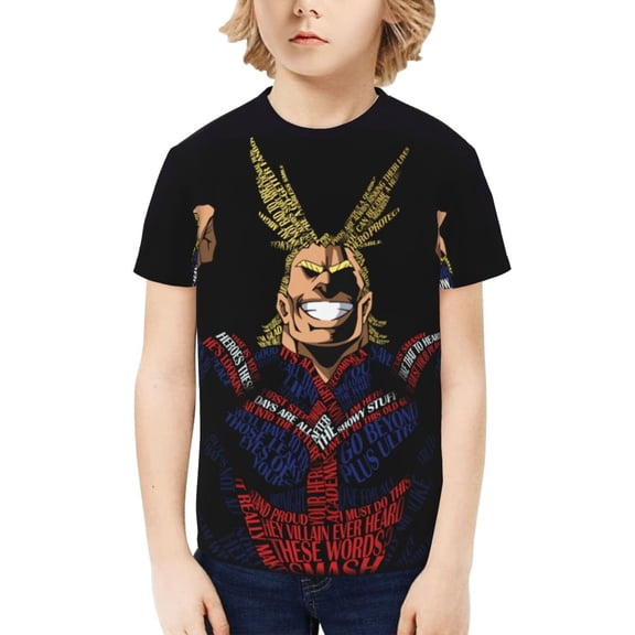 My Hero Academia All Might Kids T-Shirt 3d Printed Graphic T-Shirts Boys And Girls Short Sleeve Shirts For Youth Kids X-Small