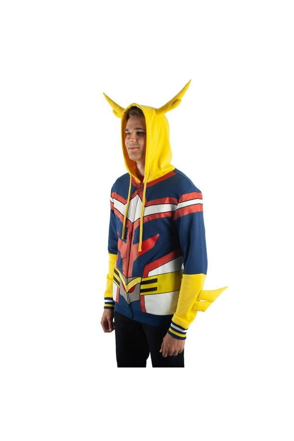 My Hero Academia All Might Zip-Up Costume Hoodie Sweatshirt | S