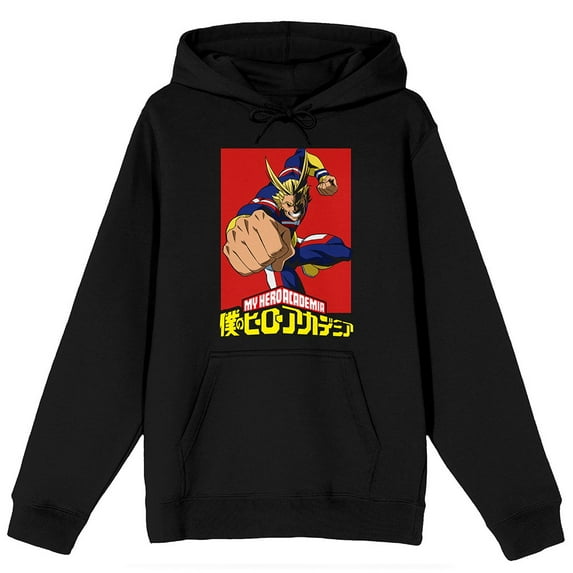 My Hero Academia Anime Cartoon Mens Black Graphic Print Hoodie-XL