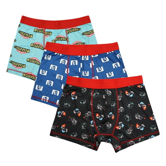 My Hero Academia Anime Cartoon Mens Boxer Shorts Underwear 3pk Boxer Briefs Set-XXL