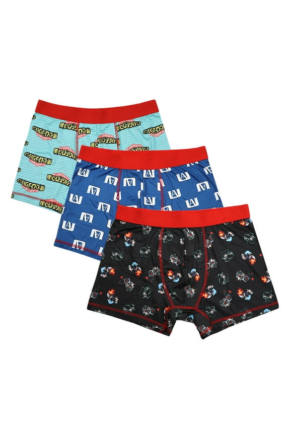 My Hero Academia Anime Cartoon Mens Boxer Shorts Underwear 3pk Boxer Briefs Set-XXL