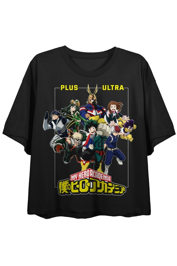 My Hero Academia Anime Characters Group Women's Black Crop Top-S