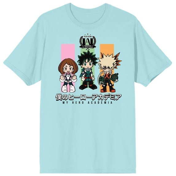 My Hero Academia Anime Chibi Character Group Juniors Celadon Graphic Tee-XL