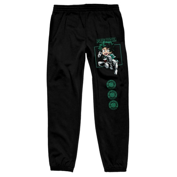 My Hero Academia Anime Deku and Plus Ultra Men's Black Sweatpants - M