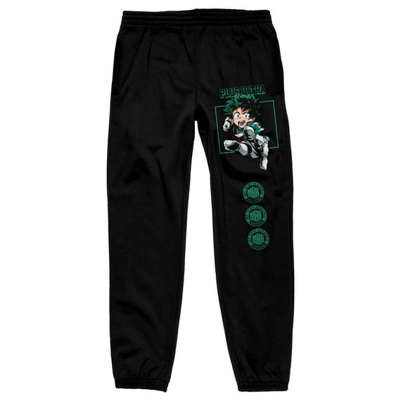 My Hero Academia Anime Deku and Plus Ultra Men's Black Sweatpants -XXL