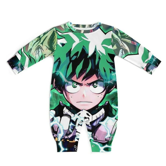My Hero Academia Baby Footless Rompers, Long Sleeve Baby Onesie Jumpsuit for Boys Girls