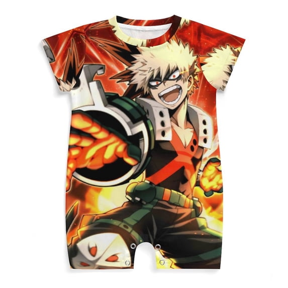 My Hero Academia Baby Romper Short Sleeve Bodysuits Soft Rompers Summer Clothes One-Piece Jumpsuits Outfits 12-18M