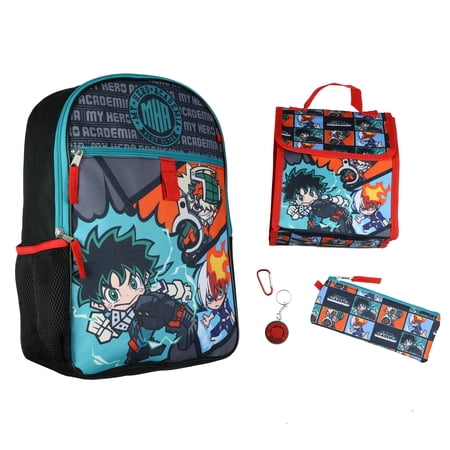 My Hero Academia Backpack Deku Shoto Bakugo Kawaii Chibi 5 Piece Set School Bag