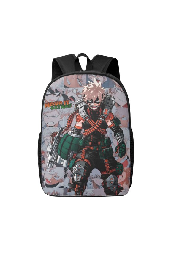 My Hero Academia Bakugo Katsuki Backpack 17 Inch Large Capacity Casual Bag Lightweight Daypack Laptop Bag Travel Hiking Camping