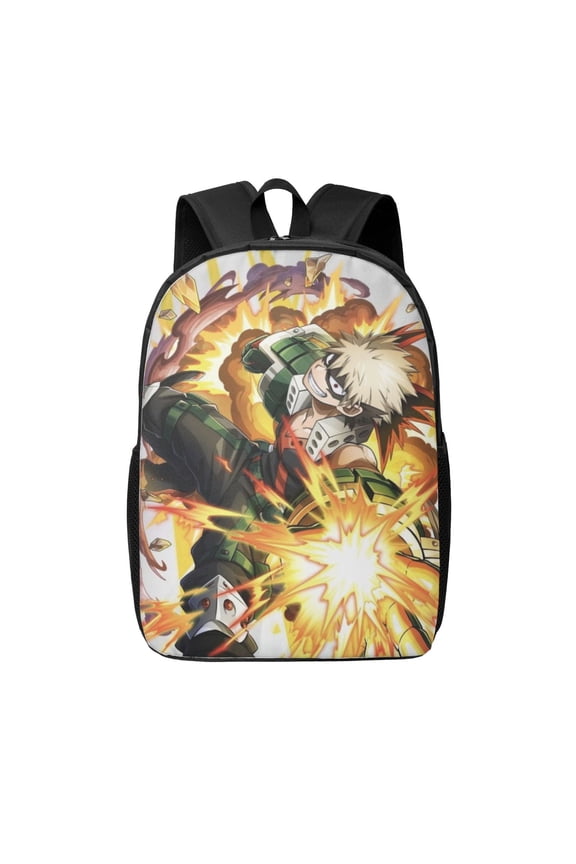 My Hero Academia Bakugo Katsuki Backpack 17 Inch Large Capacity Casual Bag Lightweight Daypack Laptop Bag Travel Hiking Camping