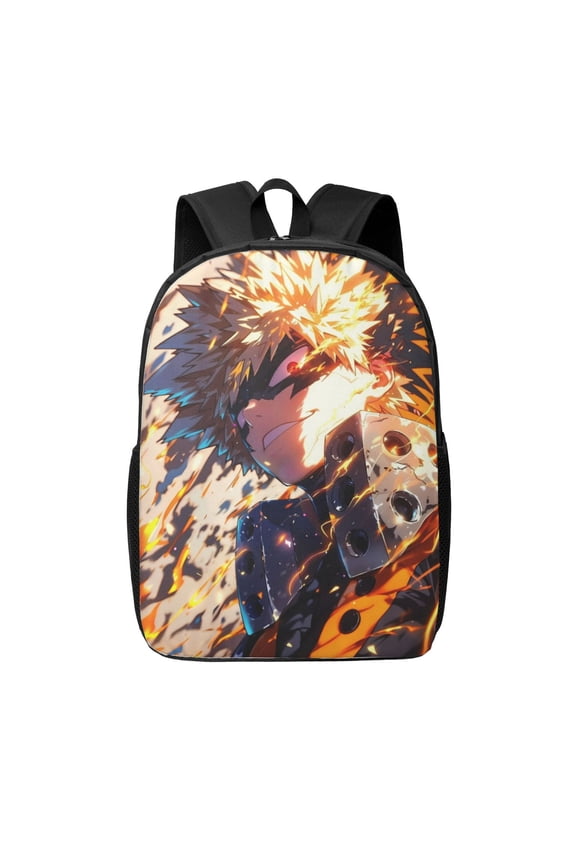 My Hero Academia Bakugo Katsuki Backpack 17 Inch Large Capacity Casual Bag Lightweight Daypack Laptop Bag Travel Hiking Camping