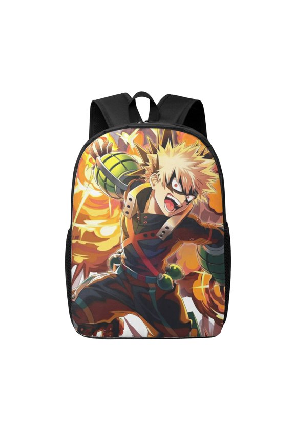 My Hero Academia Bakugo Katsuki Backpack 17 Inch Large Capacity Casual Bag Lightweight Daypack Laptop Bag Travel Hiking Camping