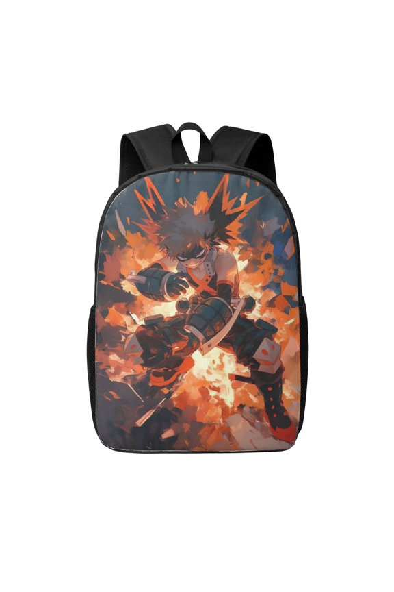 My Hero Academia Bakugo Katsuki Backpack 17 Inch Large Capacity Casual Bag Lightweight Daypack Laptop Bag Travel Hiking Camping
