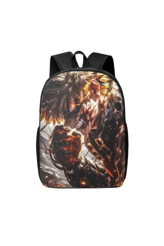 My Hero Academia Bakugo Katsuki Backpack 17 Inch Large Capacity Casual Bag Lightweight Daypack Laptop Bag Travel Hiking Camping