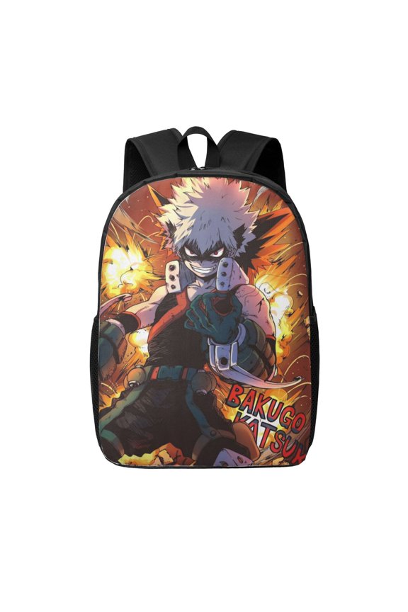 My Hero Academia Bakugo Katsuki Backpack 17 Inch Large Capacity Casual Bag Lightweight Daypack Laptop Bag Travel Hiking Camping