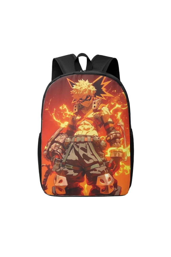 My Hero Academia Bakugo Katsuki Backpack 17 Inch Large Capacity Casual Bag Lightweight Daypack Laptop Bag Travel Hiking Camping