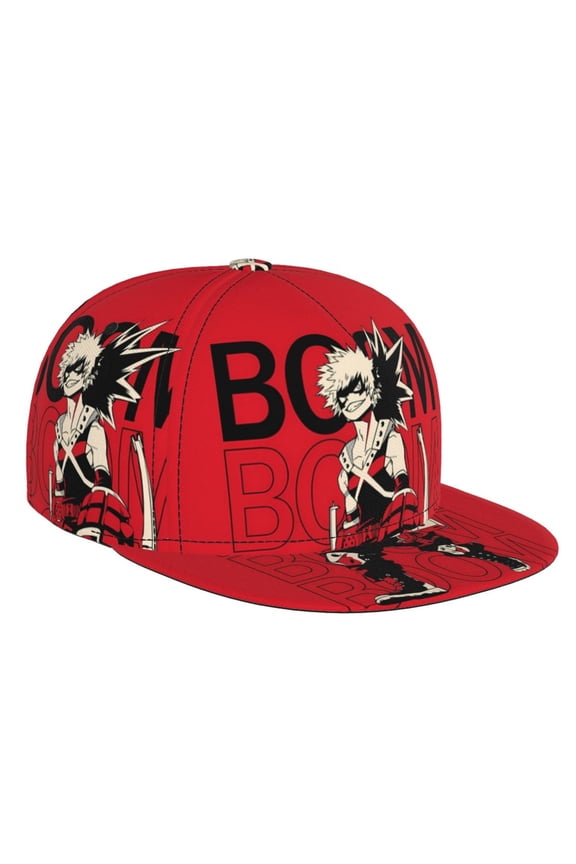 My Hero Academia Bakugo Katsuki Baseball Cap For Men, Women & Kids, Classic Flat Brim Hat Hip Hop Trucker Hat Adjustable Snapback Hat
