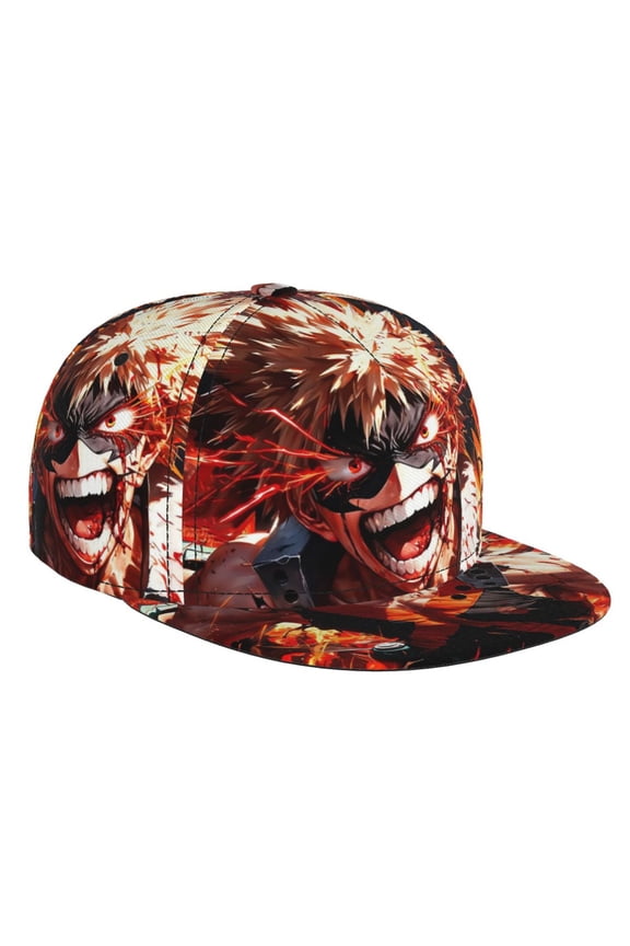 My Hero Academia Bakugo Katsuki Baseball Cap For Men, Women & Kids, Classic Flat Brim Hat Hip Hop Trucker Hat Adjustable Snapback Hat