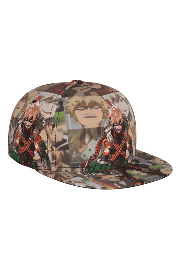 My Hero Academia Bakugo Katsuki Baseball Cap For Men, Women & Kids, Classic Flat Brim Hat Hip Hop Trucker Hat Adjustable Snapback Hat