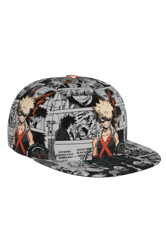 My Hero Academia Bakugo Katsuki Baseball Cap For Men, Women & Kids, Classic Flat Brim Hat Hip Hop Trucker Hat Adjustable Snapback Hat