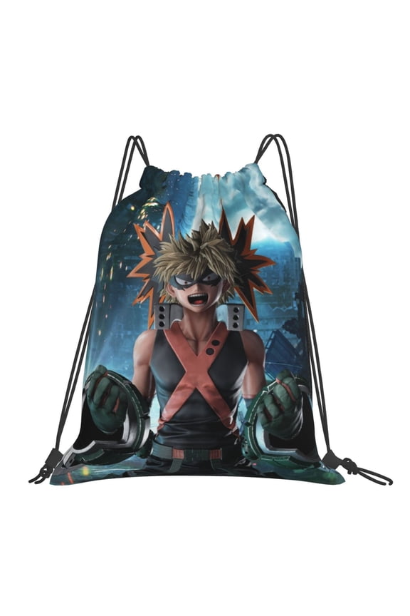 My Hero Academia Bakugo Katsuki Drawstring Backpack Sport Gym Bag For Yoga Swimming Gymsack Sport Strap Pack Bag