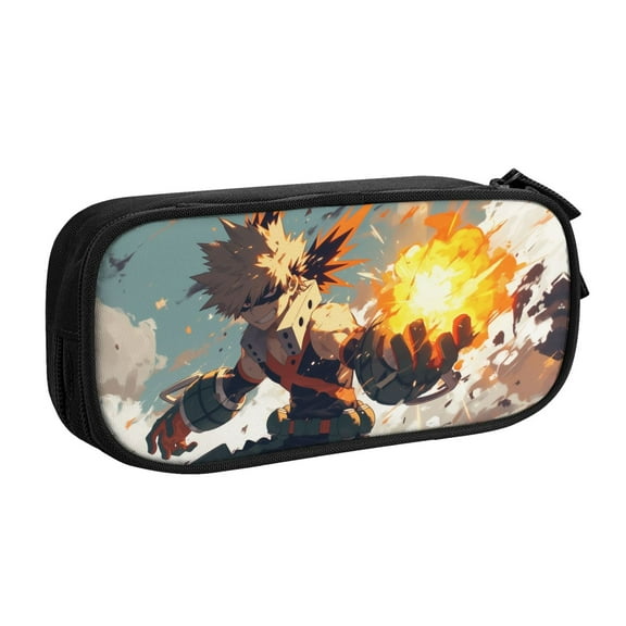 My Hero Academia Bakugo Katsuki Pencil Case, Multipurpose Pencase ,Large Capacity Durable Pencil Pouch Storage Pen Bag Organizer Stationery