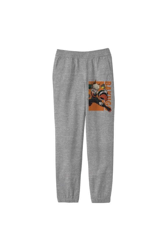 My Hero Academia Bakugo Youth Athletic Heather Drawstring Sweats-Medium