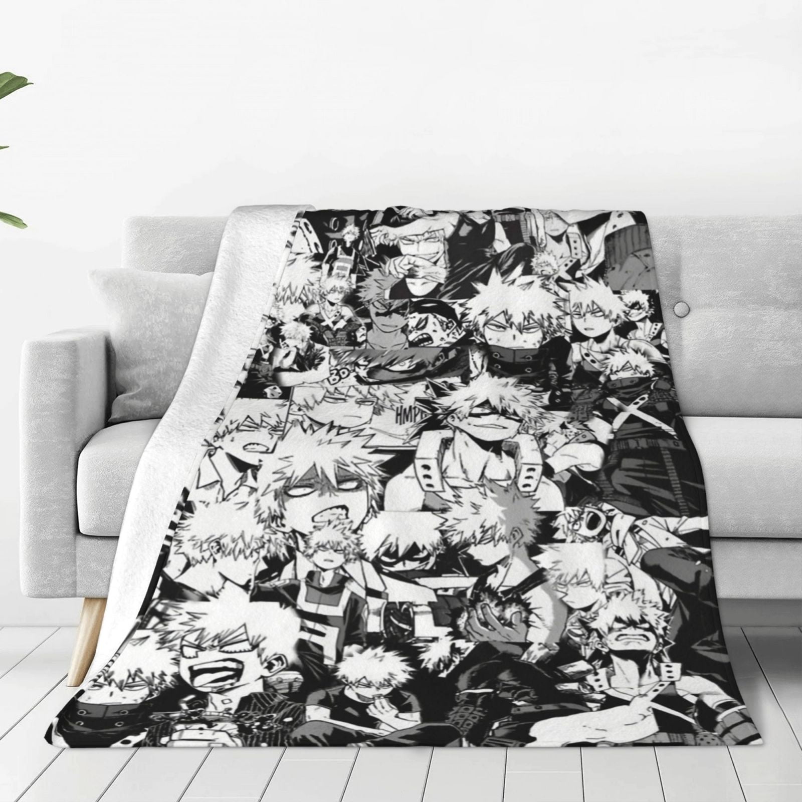 My Hero Academia Bakugou Katsuki Anime Collage Blanket Soft Cozy Fleece