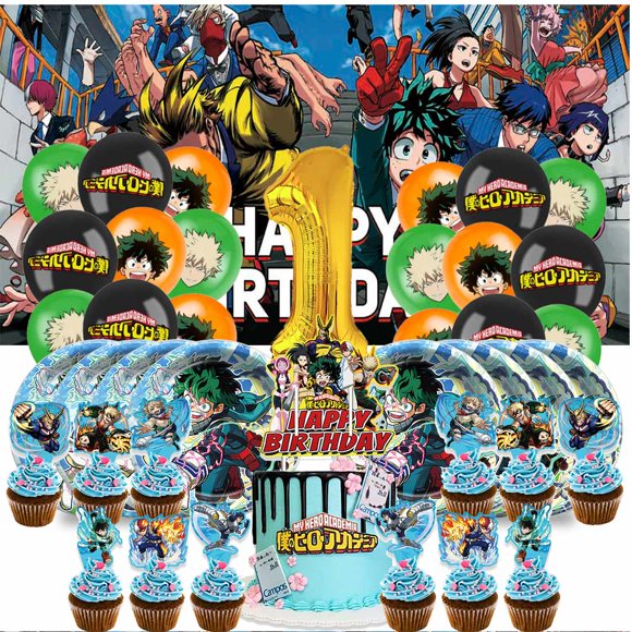 My Hero Academia Birthday Decorations Party Supplies 1 Happy Birthday Banner 1 Big Cake Topper