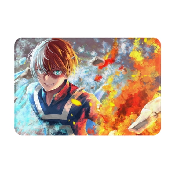 My Hero Academia Bathroom Rugs, Anime Welcome Door Mat, Non Slip Mat, Front Door Mat For Bedroom Living Room, Super Absorbent Flannel Rugs, Home Decor, 16*24 Inch
