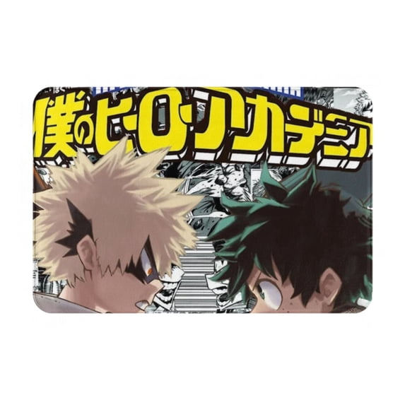 My Hero Academia Bathroom Rugs, Anime Welcome Door Mat, Non Slip Mat, Front Door Mat For Bedroom Living Room, Super Absorbent Flannel Rugs, Home Decor, 16*24 Inch