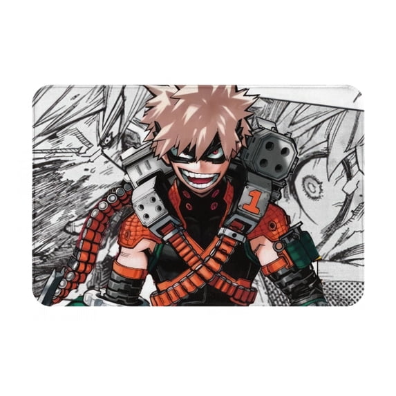 My Hero Academia Bathroom Rugs, Anime Welcome Door Mat, Non Slip Mat, Front Door Mat For Bedroom Living Room, Super Absorbent Flannel Rugs, Home Decor, 16*24 Inch