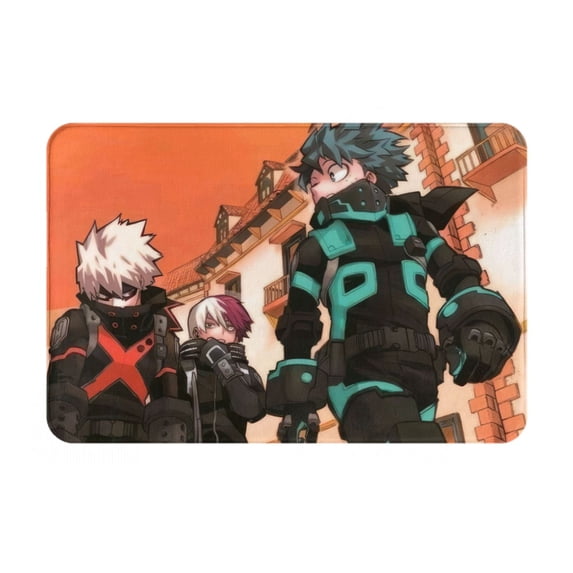 My Hero Academia Bathroom Rugs, Anime Welcome Door Mat, Non Slip Mat, Front Door Mat For Bedroom Living Room, Super Absorbent Flannel Rugs, Home Decor, 16*24 Inch