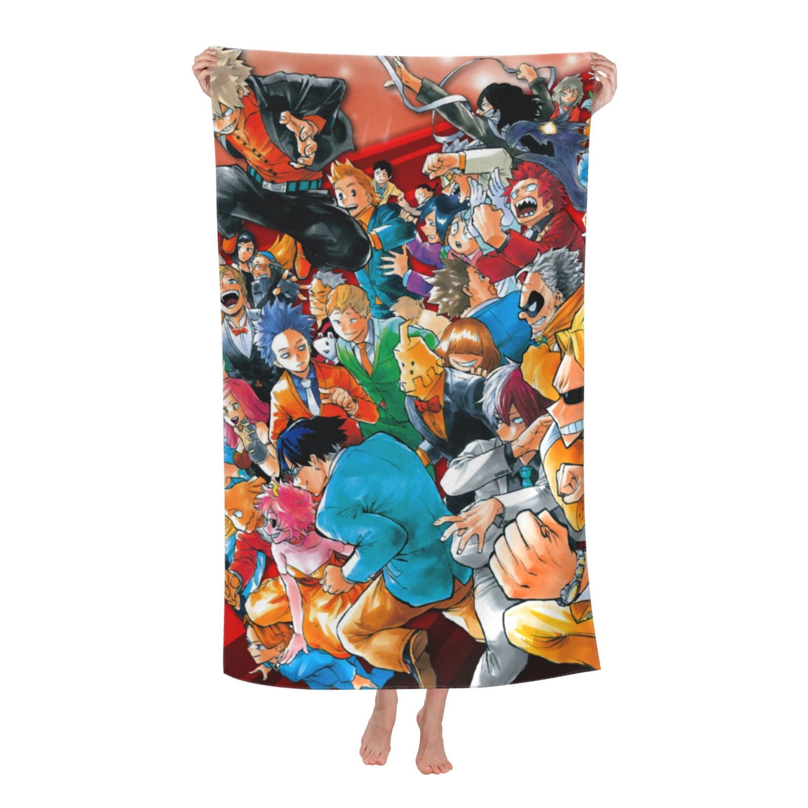 Asciugamano da spiaggia My Hero Academia in morbida microfibra, ad
