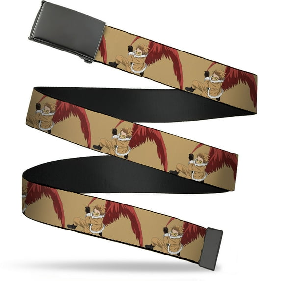 Adjustable Belt, Clamp Buckle, Cut-to-Fit, My Hero Academia Keigo Takami Hawks Action Pose Orange
