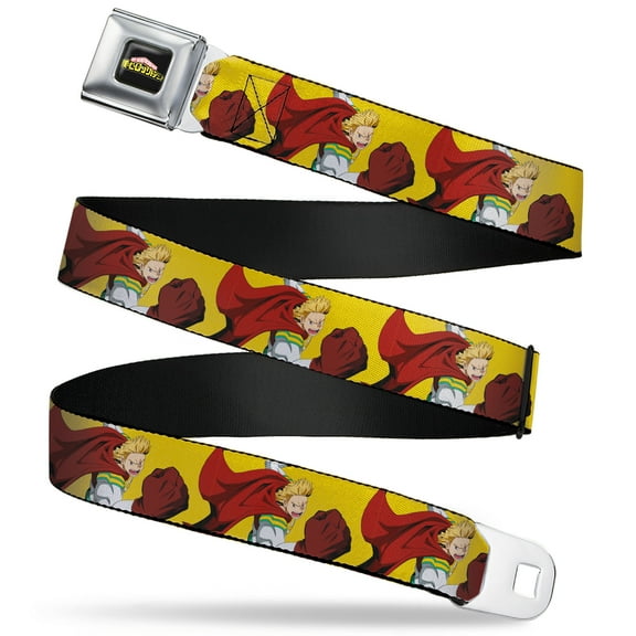 My Hero Academia Belt, Seatbelt Buckle Belt, My Hero Academia Mirio Togata Upper Cut Pose Yellow, Youth 22 to 32 Inches