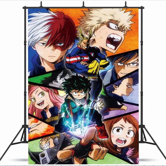 My Hero Academia Birthday Party Supplies Banner Backdrop Background Taspestry Poster Wall Decor