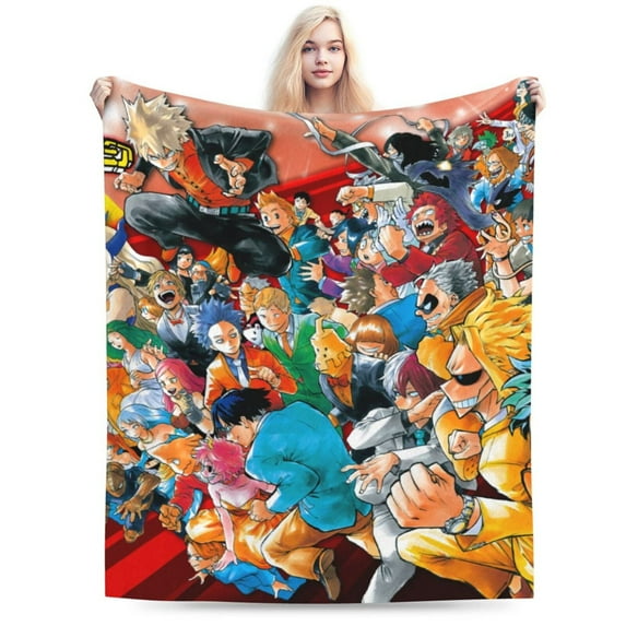My Hero Academia Blanket, Anime Throw Blanket For Couch Sofa Bed, Soft Cozy Lightweight Warm Flannel Blanket, Home Decor, Anime Gifts For Boys Girls Kids Teens, 40"X30"