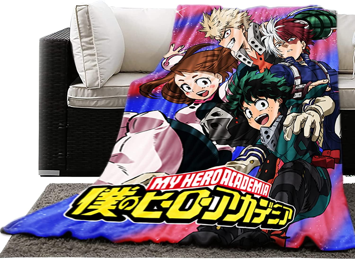 Just Funky My Hero Academia Shoto Todoroki Fleece Throw Blanket 45 x 60 inches Bed Couch Decor MHA Anime Blanket Officially Licensed Walmart