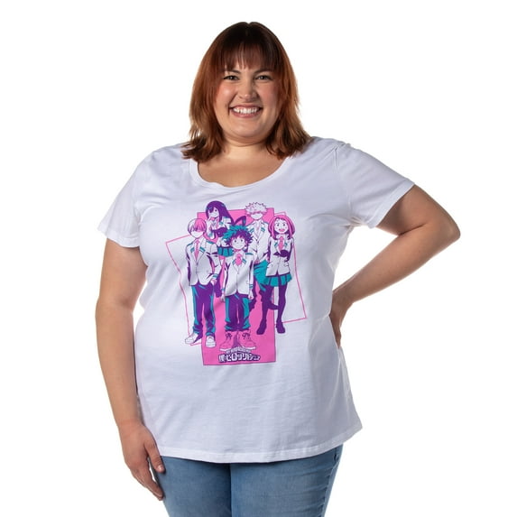 My Hero Academia Blue & Purple Group Boyfriend Fit Women's T-Shirt Plus Size