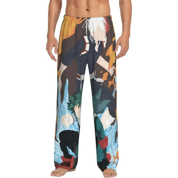 My Hero Academia Boku Men's Pajama Pants With Pockets Lounge Fashion Cozy Daily Sleep Pants Sleepwear