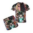 thumbnail image 1 of My Hero Academia Boys Rash Guard Set 2 Piece Swimsuits Short Sleeve Bathing Suits with Trunks, 1 of 7