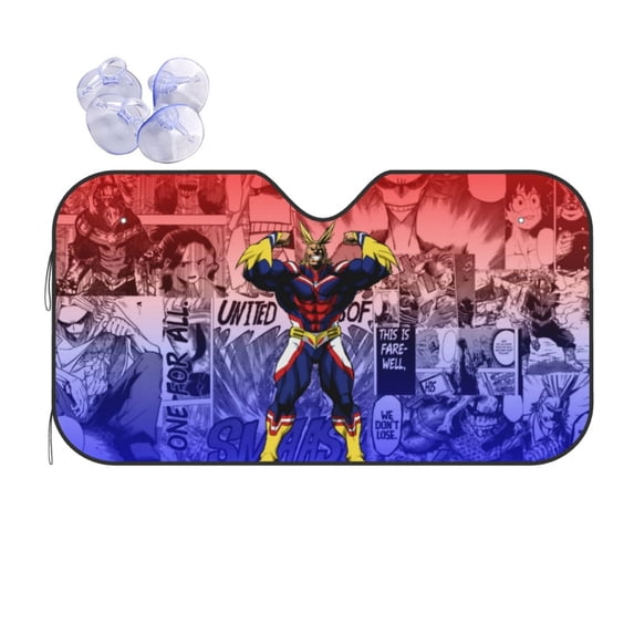 My Hero Academia Car Windshield Sun Shade, Front Window Sun Shades, Visor Shield Cover For Car Suv Truck, Visor Protector Blocks Uv Rays, Keep Your Vehicle Cool, Medium, 55*29.9 Inch