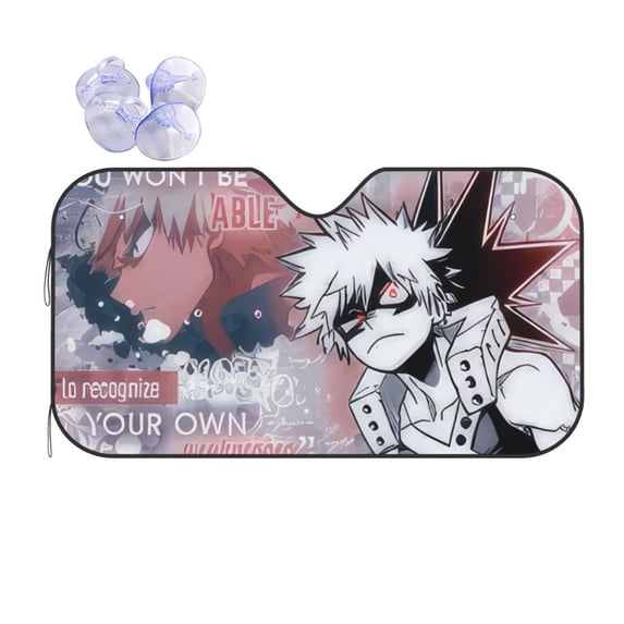 My Hero Academia Car Windshield Sun Shade, Front Window Sun Shades, Visor Shield Cover For Car Suv Truck, Visor Protector Blocks Uv Rays, Keep Your Vehicle Cool, Medium, 55*29.9 Inch