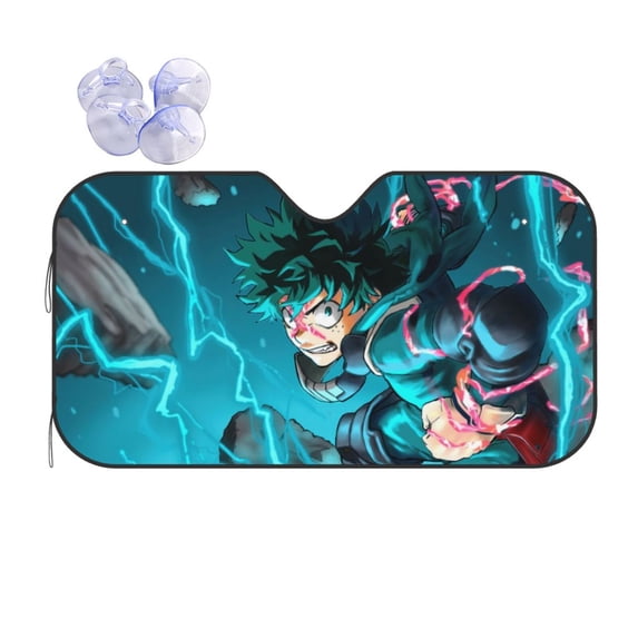 My Hero Academia Car Windshield Sun Shade, Front Window Sun Shades, Visor Shield Cover For Car Suv Truck, Visor Protector Blocks Uv Rays, Keep Your Vehicle Cool, Medium, 55*29.9 Inch